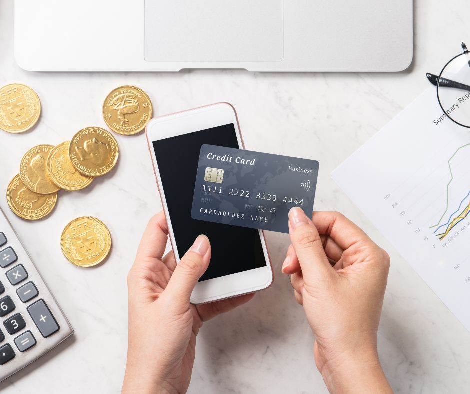 Woman doing online payment.